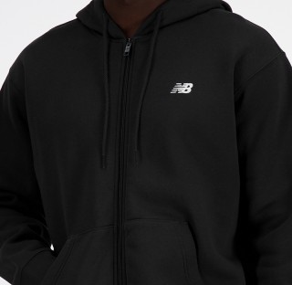 New Balance Stacked Logo French Terry Full Zip Hoodie MJ41501-BK