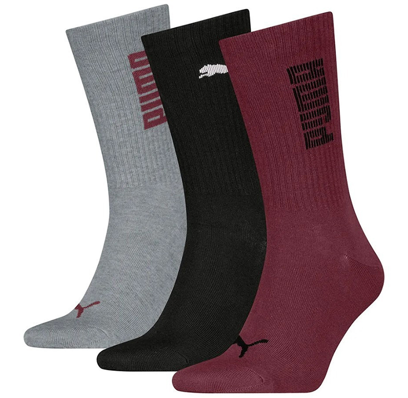 PUMA UNISEX RIB LOGO CREW SOVK 3P 701233658-004 